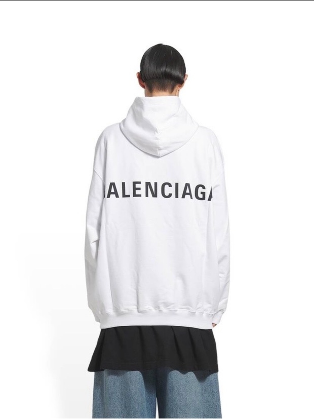 Balenciaga Archetype Back Logo White Pullover Hoodie